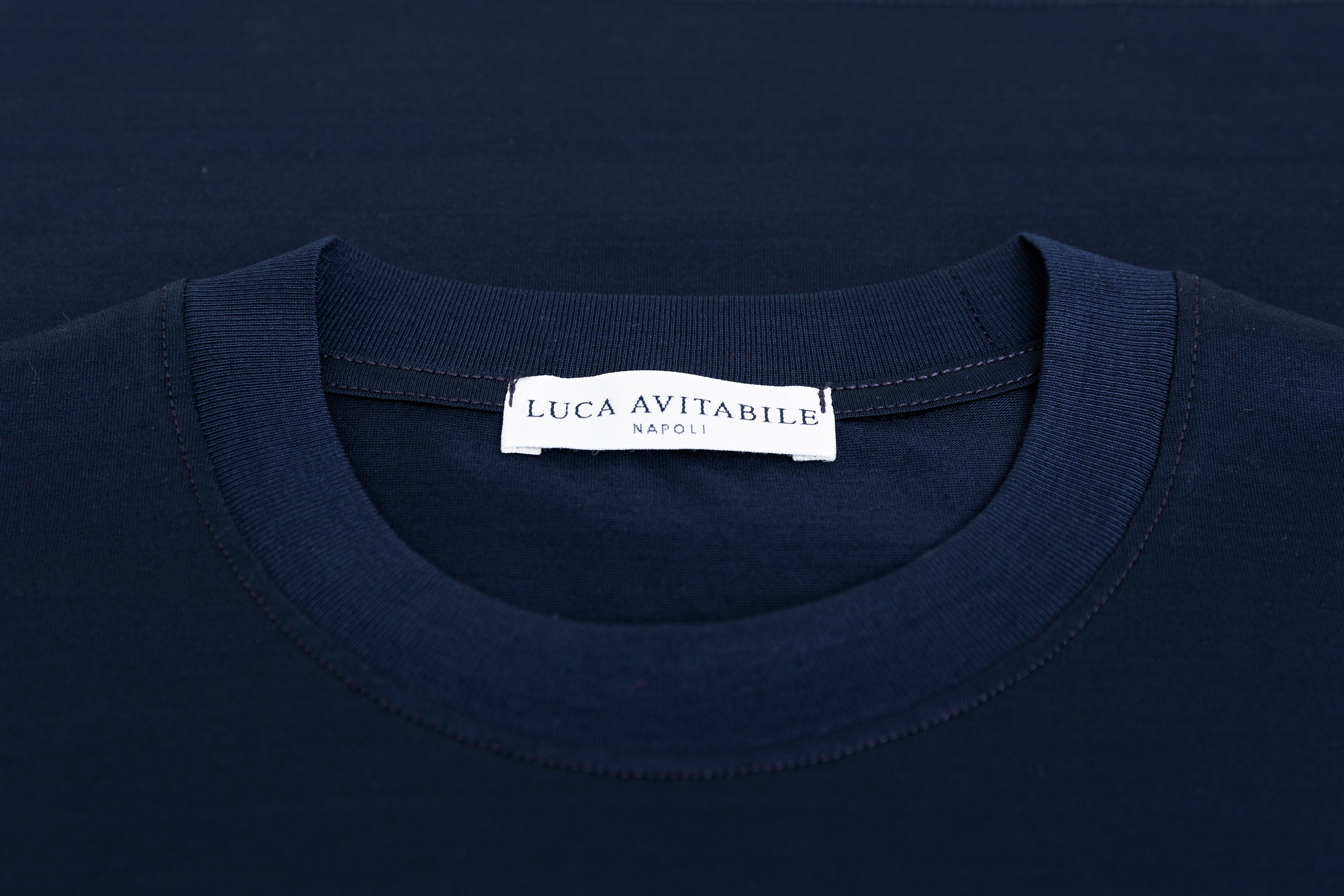 Cristiano - Cotton T-Shirt Navy – Luca Avitabile - Handmade Shirts